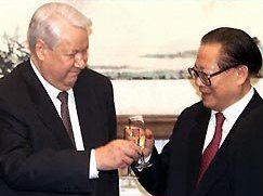 Boris and Jiang having a drink