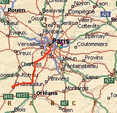 Map with route in red